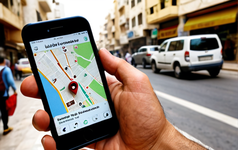 **

A traveler carefully checking a smartphone with a travel safety app or website displaying updated security information for Lebanon. The background subtly shows a bustling Beirut street scene, slightly blurred to emphasize the traveler's focus on safety. Include visual elements like a map with marked "avoid" areas and a notification icon. The overall tone should be cautious but prepared.

**