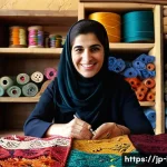 레바논 기념품으로 인기 있는 아이템 - **A Lebanese artisan meticulously crafting.**
    A serene, mid-20s Lebanese woman, with dark, neatl...