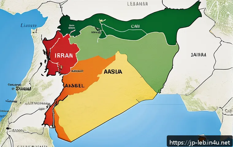 레바논의 주요 국제 관계  미국 프랑스 등 - A detailed geopolitical map of Lebanon showing various religious and ethnic communities with distinc...